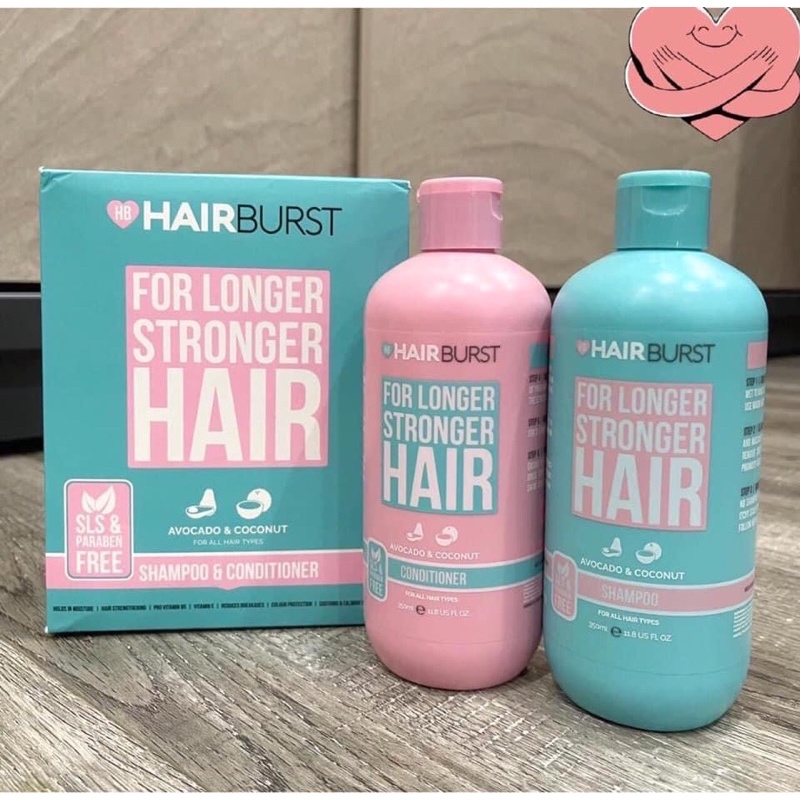 Cặp Dầu Gội Xả Hairburst 350ml , Cặp Dầu Gội Đầu Hairburst Hồng Xanh giúp mọc tóc chống rụng tóc