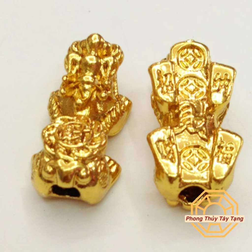 Charm Tỳ Hưu, Bi Vàng mix Vòng tay - Phong Thuỷ Tây Tạng