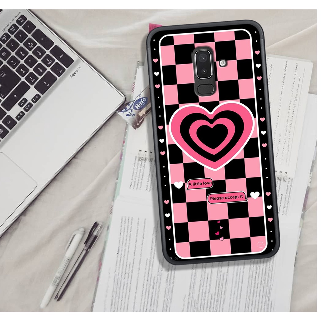 Ốp Lưng Samsung A6 PLUS - A8 PLUS - J6 PLUS - J8  , In Hình &quot;Black Heart&quot; Phong Cách Đẹp.