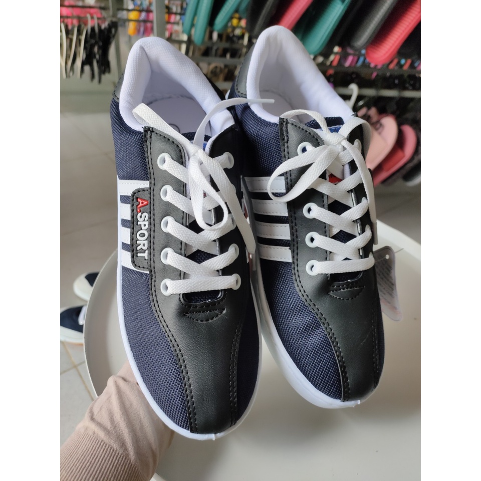 [ASIA CHÍNH HÃNG] Giày thể thao ASIA màu xanh đen, 4 sọc may size 38-43