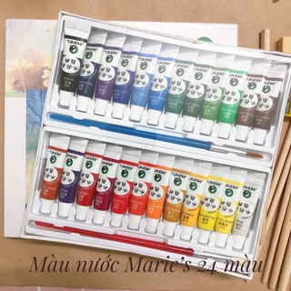 Màu nước Marie’s 24 màu, tuýp 5ml (tặng 10 món quà)