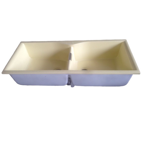 CHẬU RỬA CHÉN ĐÁ NHÂN TẠO HAI HỘC 100x49x22cm