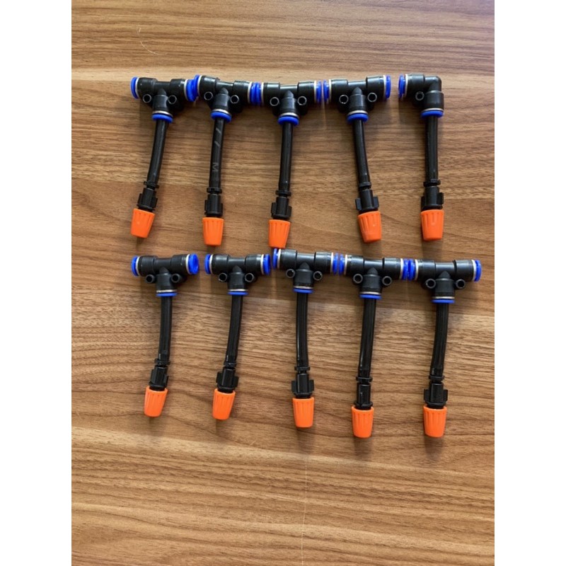 bộ 10 béc cam đài loan có 9T và 1 co cuối và 10 đầu béc cam