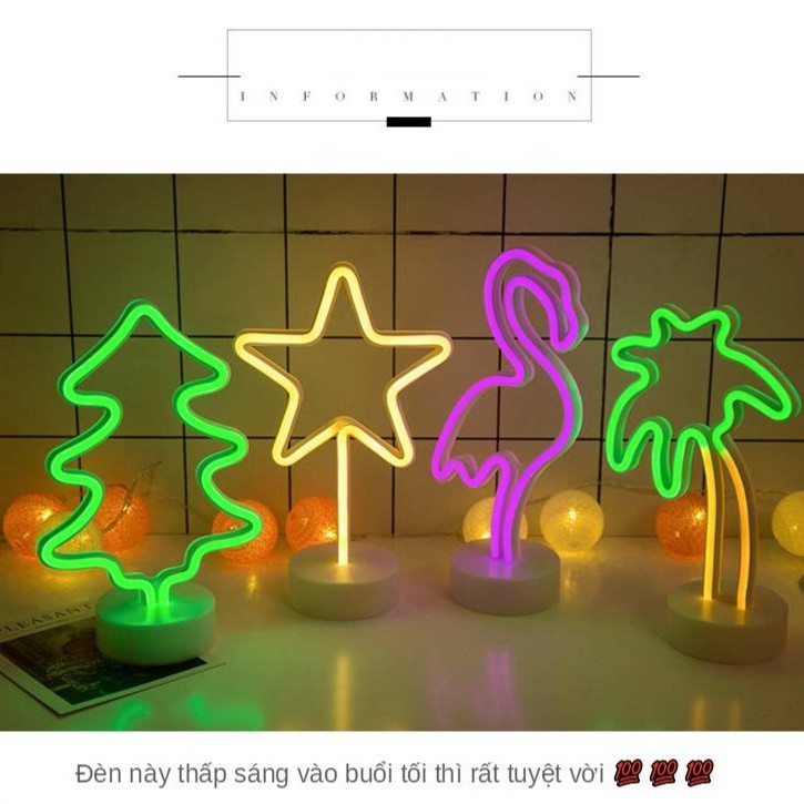 Đèn NEON LED có đế  dùng trang trí , làm đèn decor phòng ngủ , trang trí bàn học MOXI.