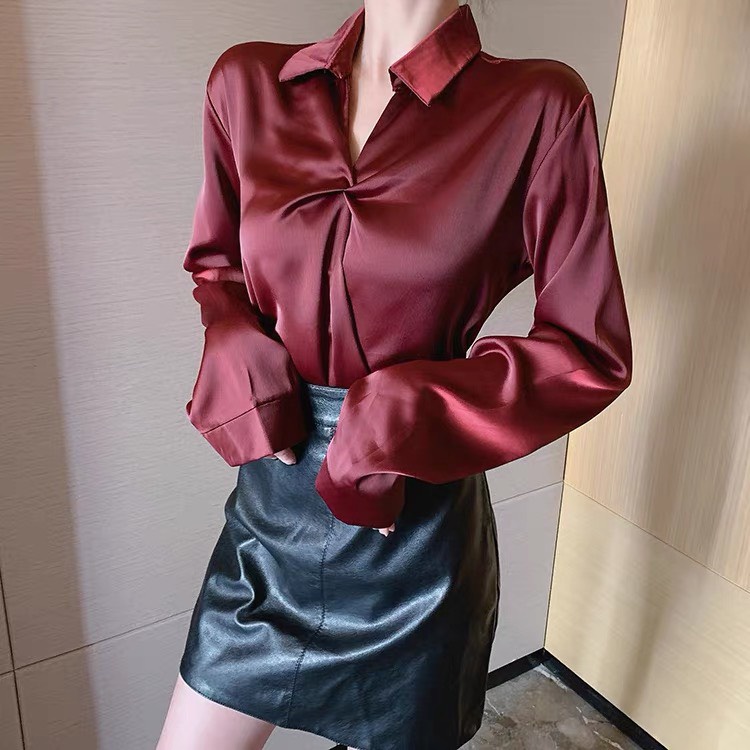 Áo sơ mi nữ tay dài Emilyshop ulzzang