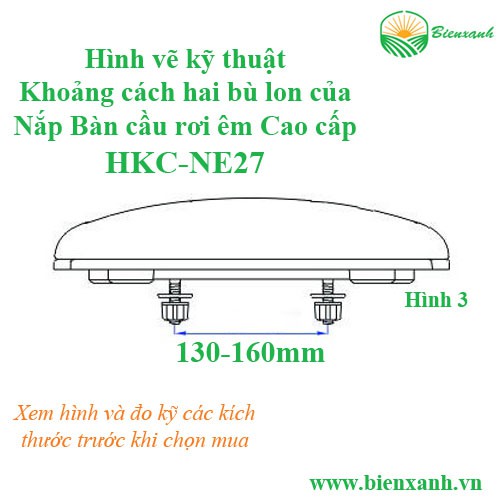 Nắp bàn cầu rơi êm cao cấp HKC-NE27