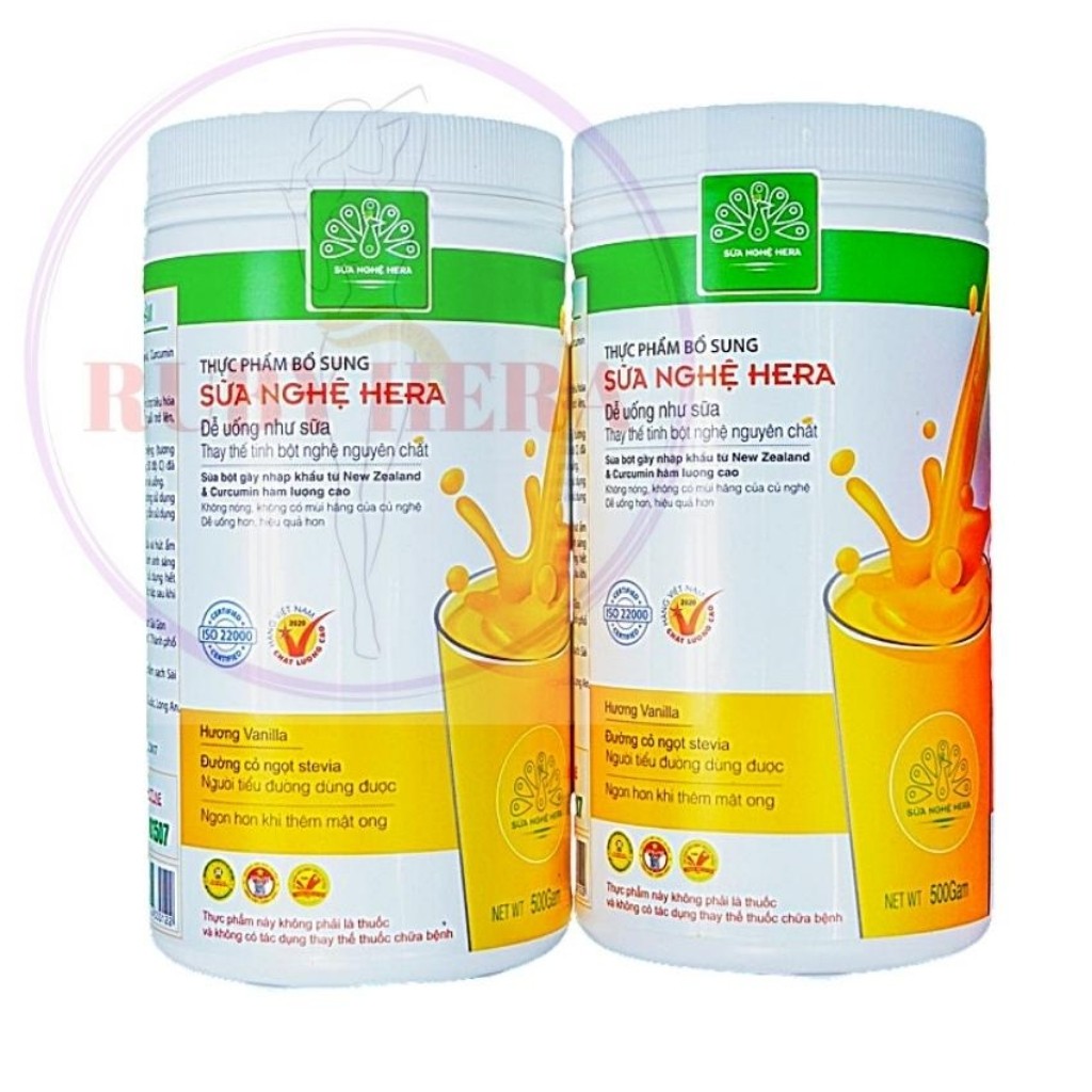 Sữa Nghệ HERA N03 Đẹp Dáng -  Đẹp Da - Hỗ Trợ Đau Dạ Dày - Tốt Cho Mẹ Sau Sinh (HỘP 500GR + HỘP 100GR)