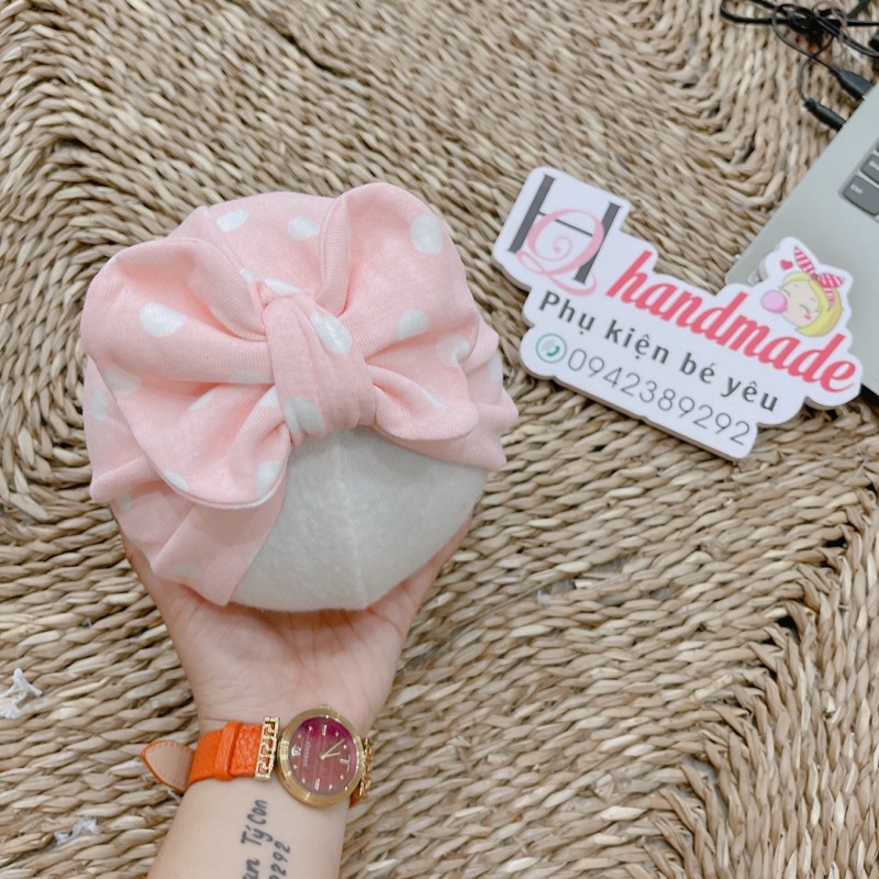 Turban sơ sinh - vải coton 4 chiều( 4-7kg.6-9kg)