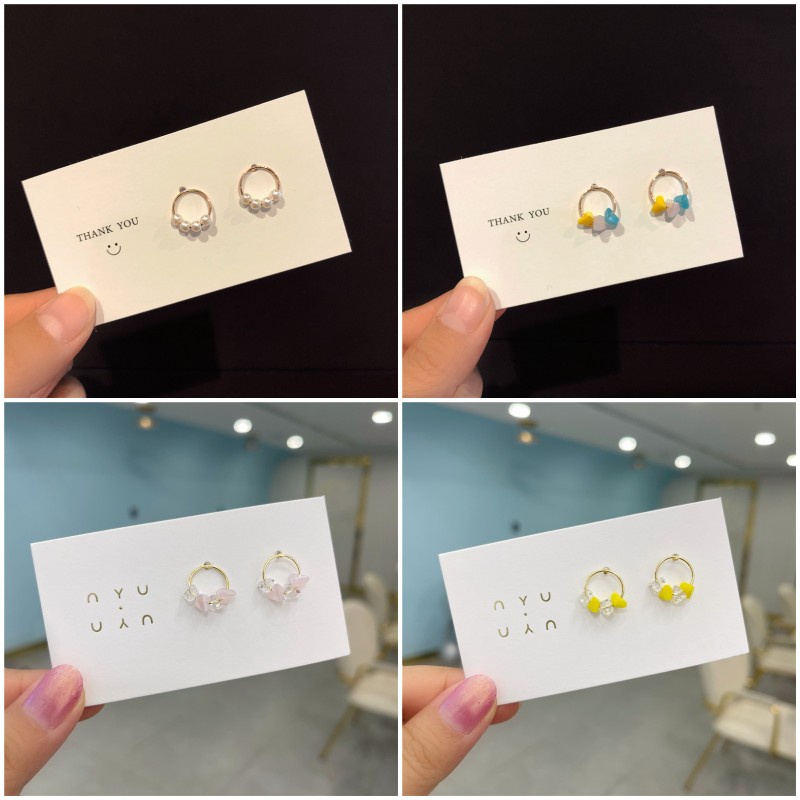 Khuyên tai tròn đính ngọc trai giả thời trang cho nữ
