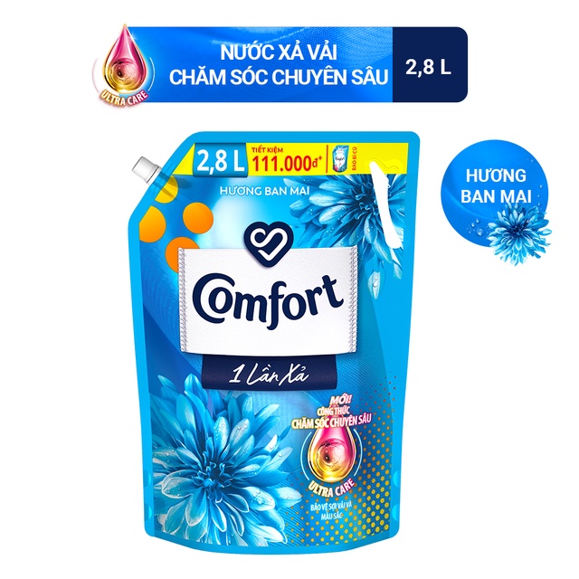 Nước xả làm mềm vải Comfort Chăm sóc Chuyên sâu túi 2.8L