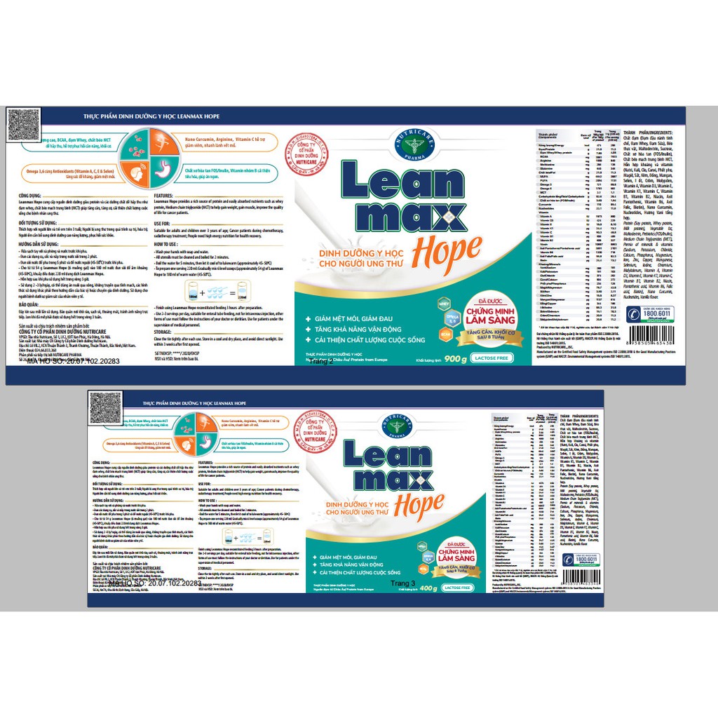 Sữa Lean Max Hope 400- 900g