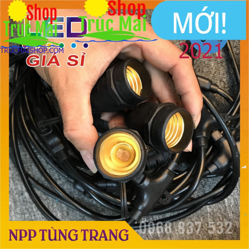 Dây đèn trang trí ngoài trời dùng cho quán cà phê, trà chanh, trà sữa... 10m 20 bóng, 5m 10 bóng loại 1