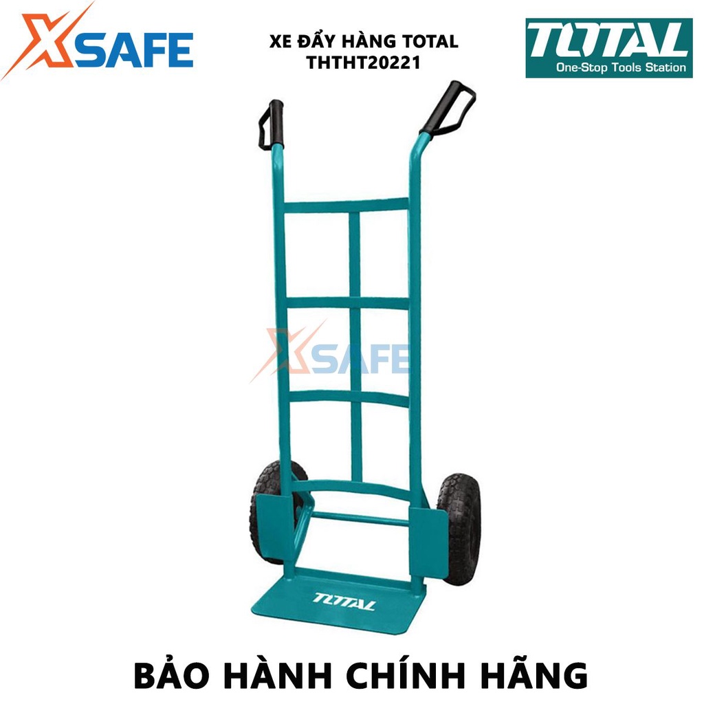 Xe đẩy hàng bằng tay TOTAL THTHT20221 Xe kéo hàng khả năng tải 150kg, độ dày tấm thép 3.5mm, khung kim lại chắc chắn