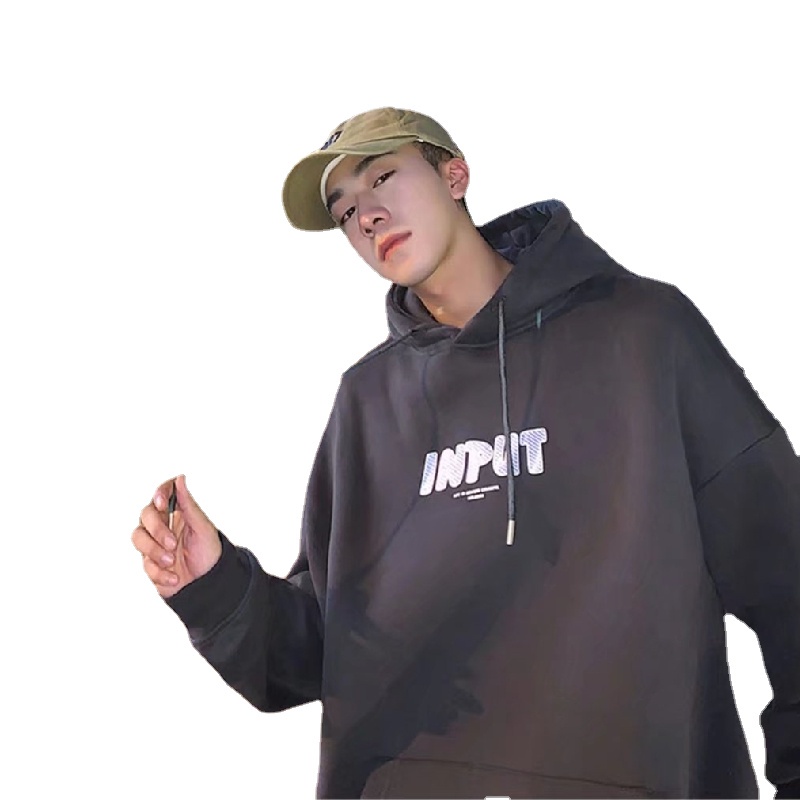 Áo hoodie Thể Thao Dáng Rộng Thoải Mái In Chữ Phong Cách Hong Kong Thời Trang Mùa Đông Cho Nam Cỡ Lớn M-5XL