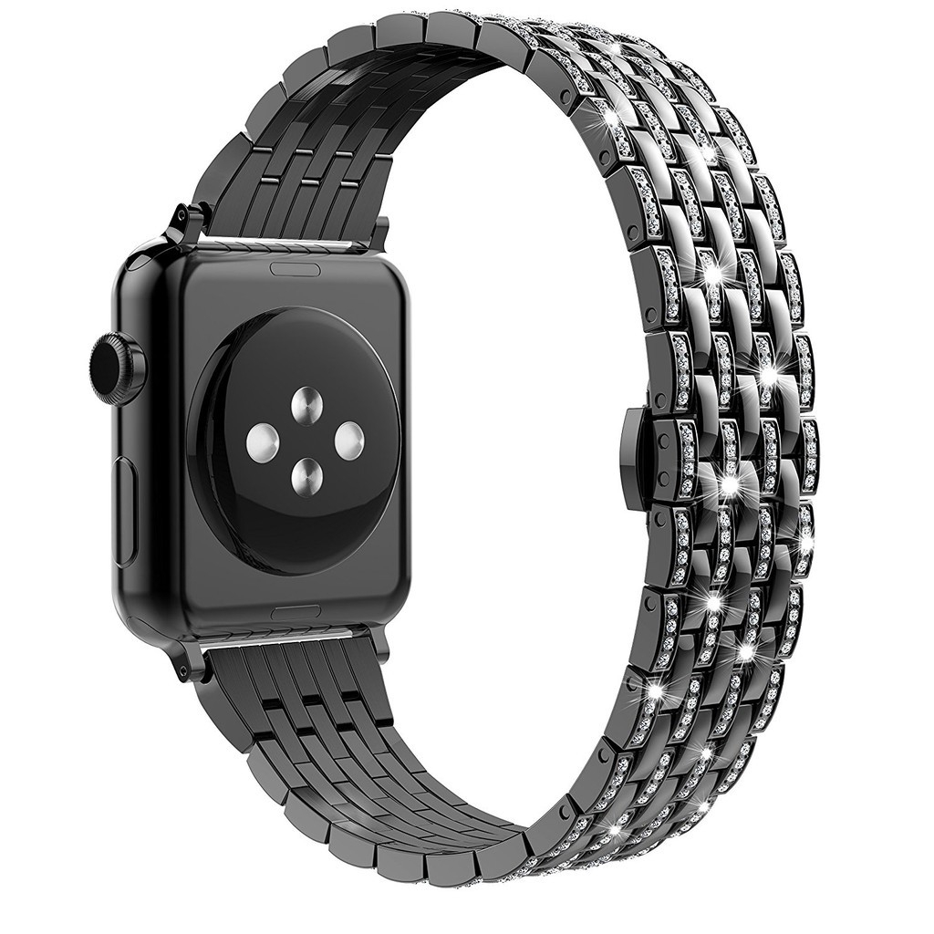 Dây đeo inox đính đá cho đồng hồ thông minh for Apple Watch Ultla Series 1 2 3 4 5 SE 6 7 8 38mm 42mm 40mm 44mm 41mm 45mm 49mm