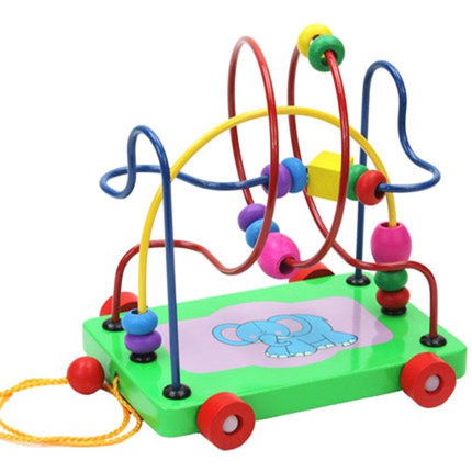 Xe Kéo Luồn Hạt Bằng Gỗ Giúp Bé Phát Triển Tư Duy - Loại To