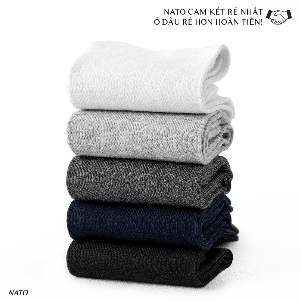 Tất Dài Max Nato Vải Cotton Kháng Khuẩn Chống Mùi Hôi Basic Màu Trắng Đen Xám Xanh Navy Đẹp Cao Cấp Trơn Trên Mắt Cá