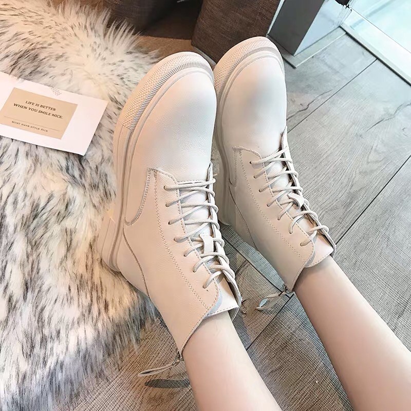 (Sẵn 36/38) Boots da lì khoá kéo sau hàng Quảng Châu | BigBuy360 - bigbuy360.vn