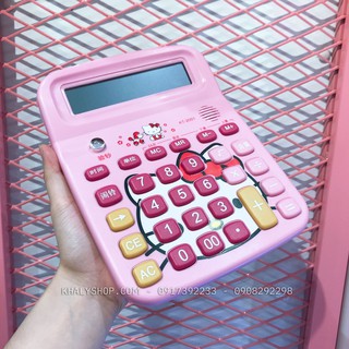 Máy tính phát âm thanh hình Mèo Hello Kitty màu hồng cho học sinh và văn phòng - 84NMTKT2001 - (16x2x20.5cm)