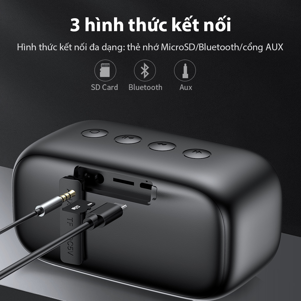 Loa Bluetooth Acome A8 Công Suất 5W Nhỏ Gọn Tiện Lợi Chống Nước Hiệu Quả Hàng Chính Hãng Hỗ Trợ Thẻ Nhớ SD Cổng AUX