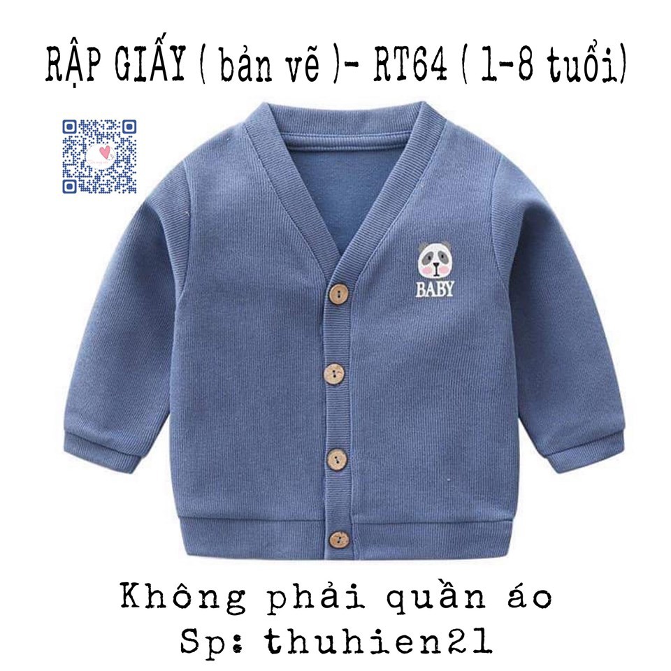 RT64_Rập giấy may áo cardigan bé trai