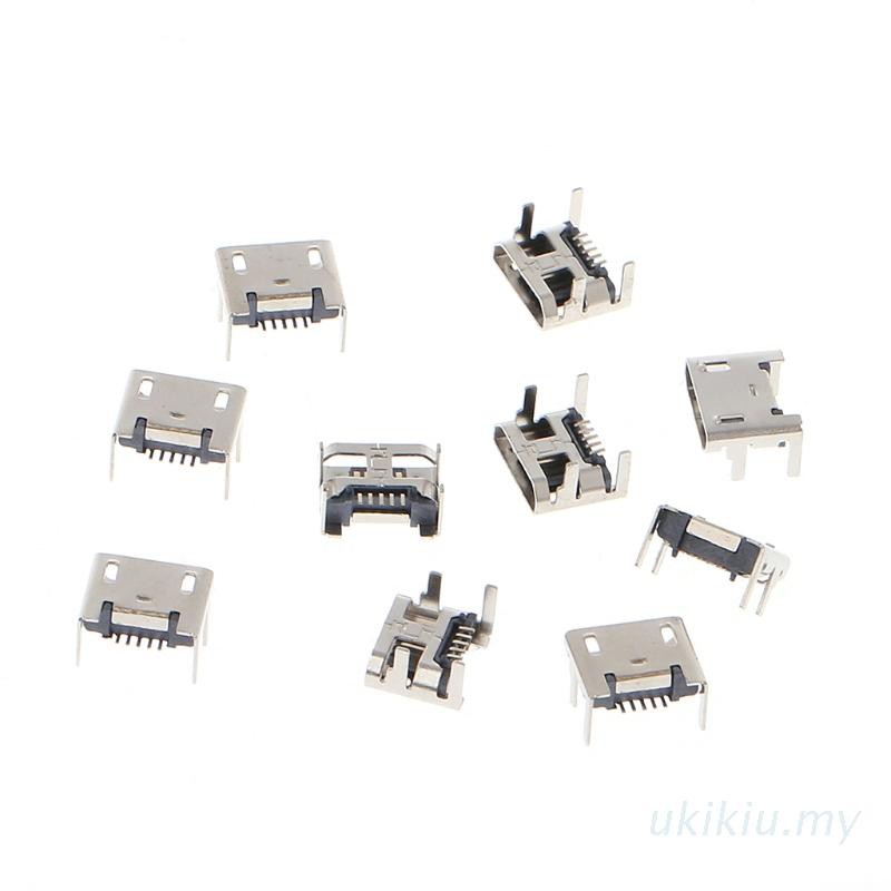 10 Đầu Nối Micro Usb Type B 5 Pin Female 4 Chân 90 Độ