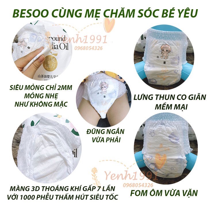 🥇𝐂𝐇𝐈́𝐍𝐇 𝐇𝐀̃𝐍𝐆️🥇Bỉm BESOO - TINH CHẤT SƠN TRÀ CHỐNG HĂM Đủ Size dán/quần S56/M50/L46/XL42/XXL42/XXXL42