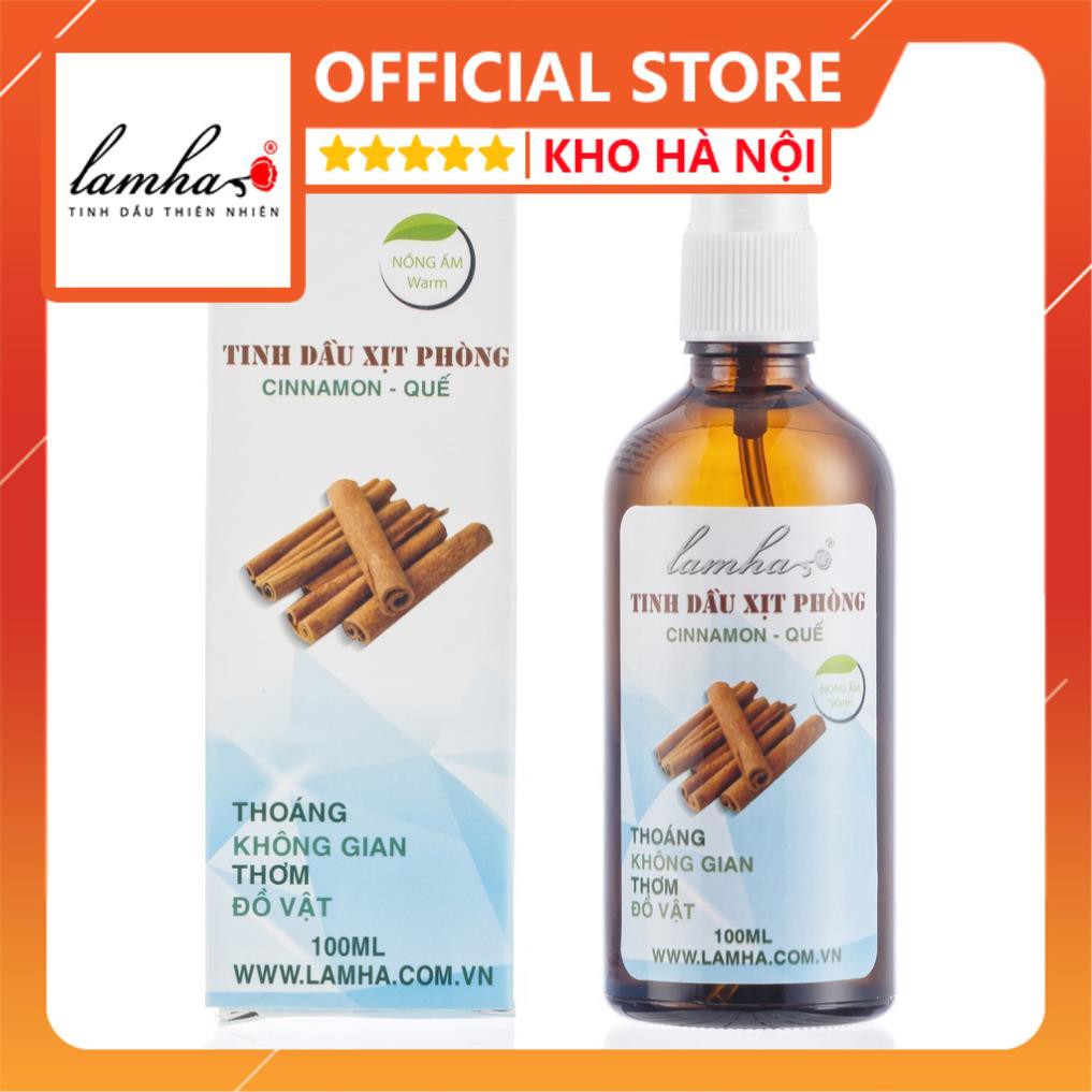 [8 mùi] Tinh dầu xịt phòng LAMHA 100ml Cam, Cỏ Xạ Hương, Gỗ Ngọc Am, Gừng, Hương Nhu, Long Não, Nghệ, Trà Xanh