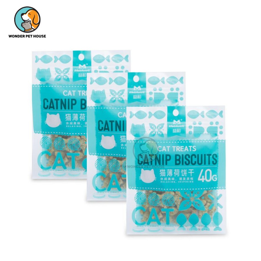 Snack Bánh Thưởng Cỏ Mèo Catnip Thơm Ngon Cho Mèo Gói 40g