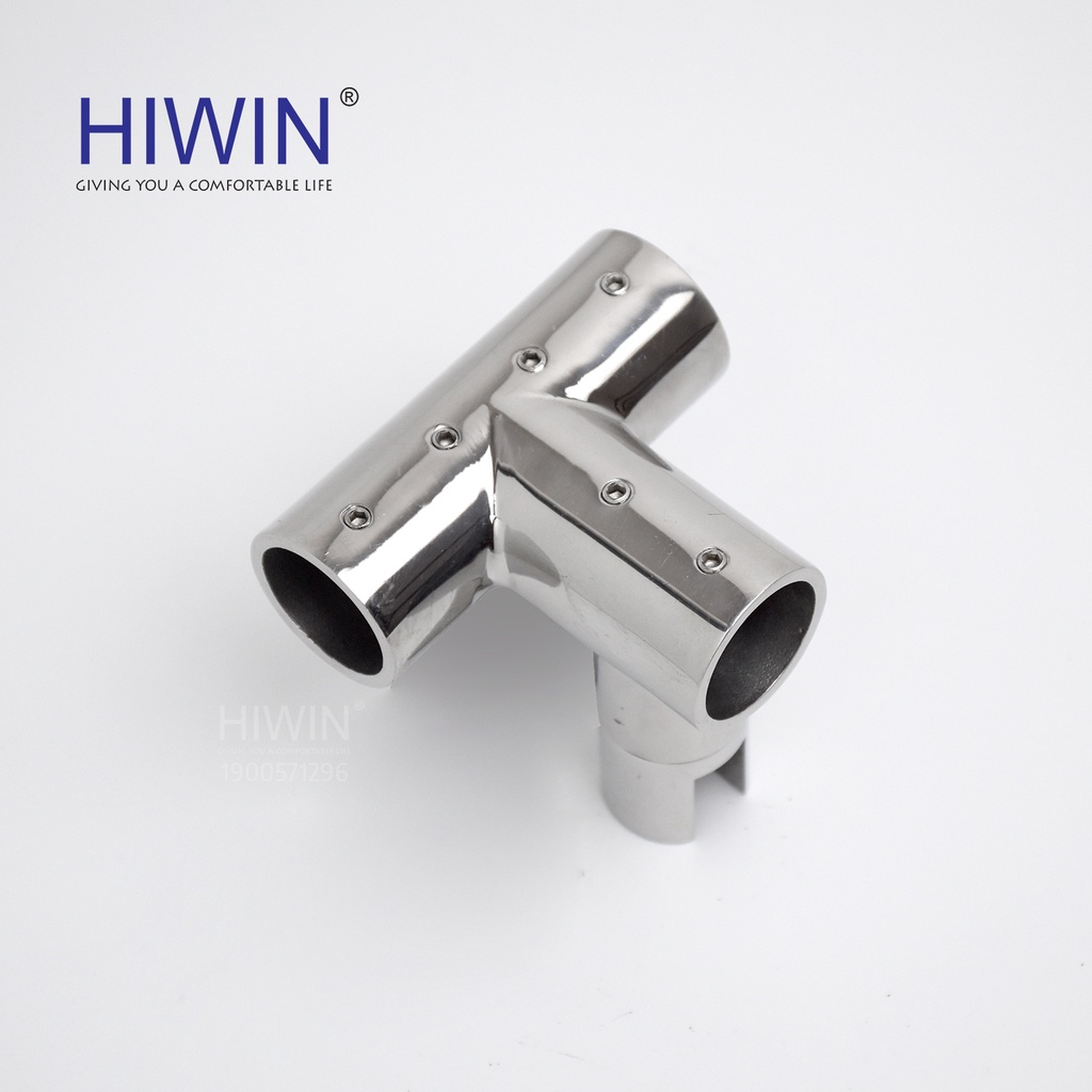 Chuyển góc chữ T cabin kính inox 304 mặt gương Hiwin SB-617