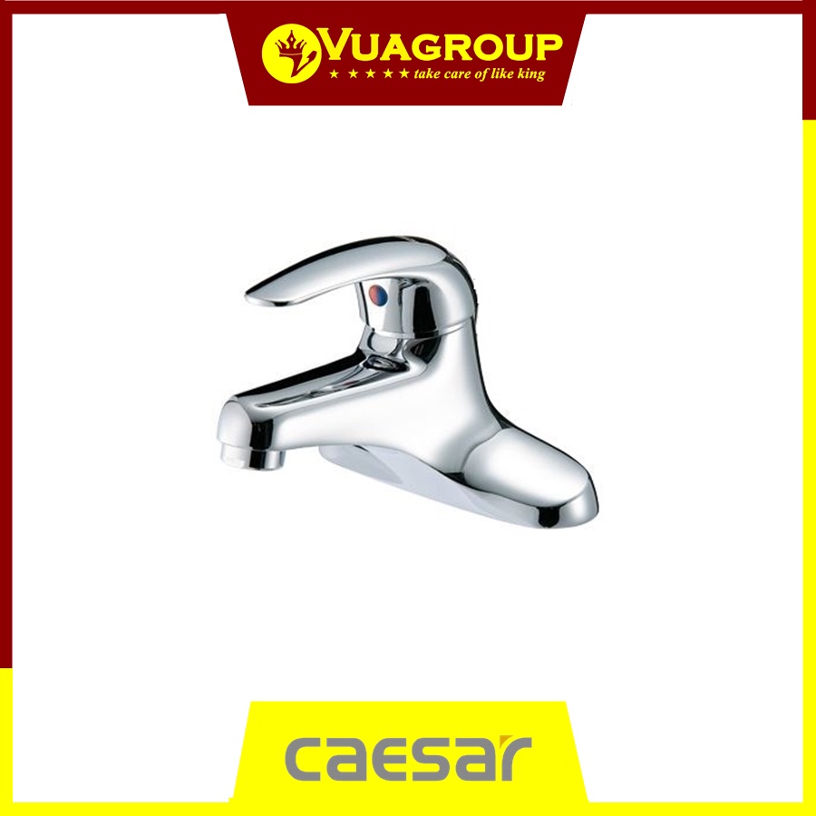 Bộ vòi lavabo nóng lạnh Caesar B262CU tặng kèm bộ xả phù hợp lắp chậu 2 lỗ