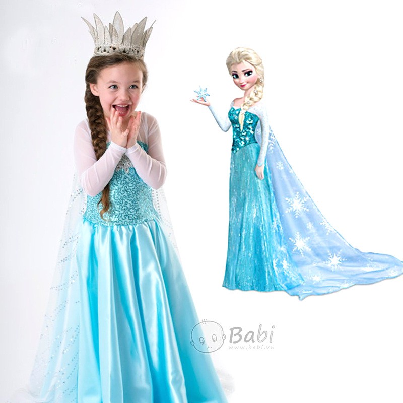 đầm elsa cho bé gái