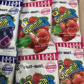 Kẹo Dẻo Trái Cây Tươi TAIWAN QQ' Gummies Fruit Juice Vị Cam / Dâu / Nho / Việt Quất  70 gram