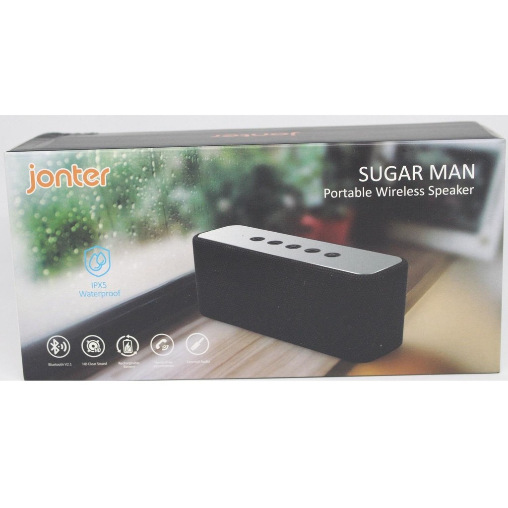 Loa bluetooth cao cấp Jonter Sugar Man - Âm thanh tuyệt vời (pin 2000mAh, công suất 10W) (Đen)