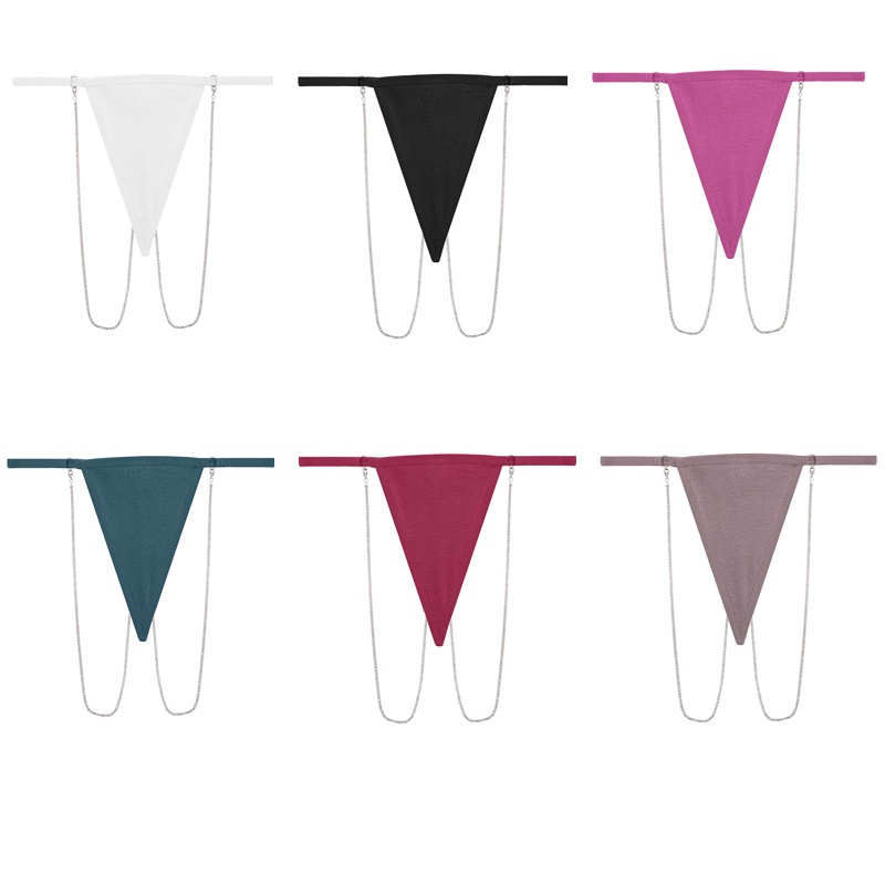 Quần lót lọt khe cotton CUTEBYTE size S-L cạp thấp phối sợi xích có thể tháo rời đơn giản gợi cảm cho nữ