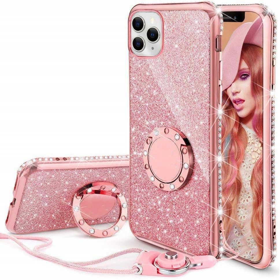 Artificial diamond phone case with holder for iPhone 11 Pro Max XS Max XR X iPhone 6 6s 7 8 Plus X