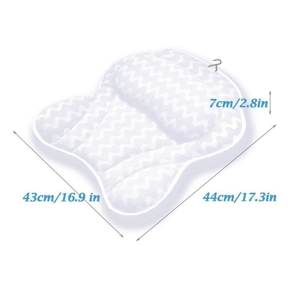 Gối Tựa Đầu Dạng Lưới 3D Thoáng Khí Không Trơn Có Giác Hút Và Giá Đỡ Cho Bồn Tắm