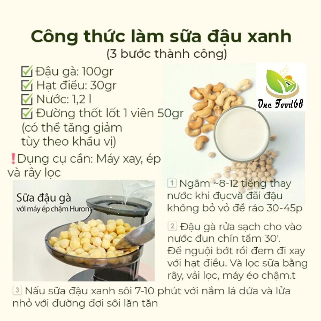 Hạt Đậu Gà - ĐẬU GÀ HỮU CƠ Không Biến Đổi Gen Giàu Dưỡng Chất - Sữa HẠT- OneFood68