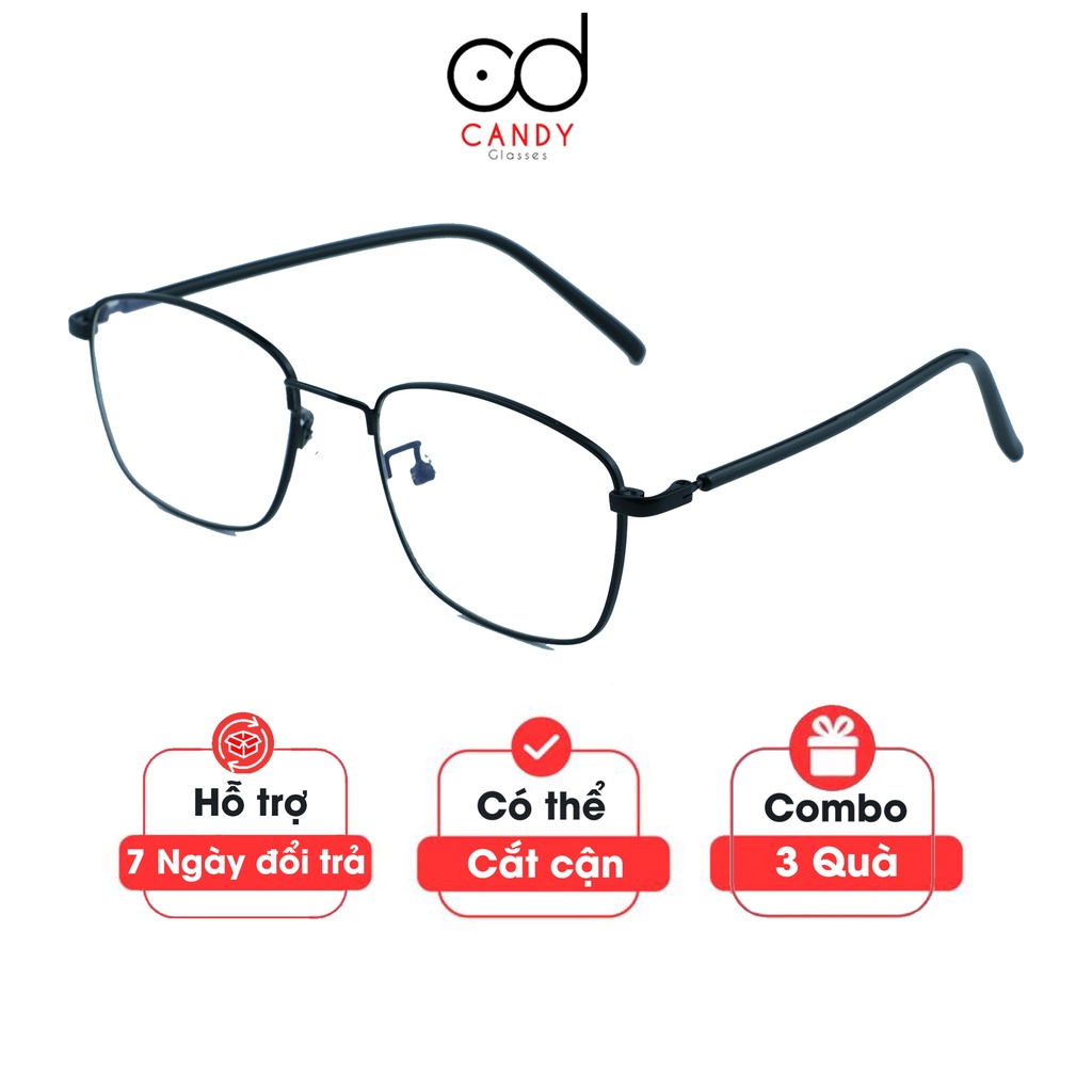 Gọng kính cận vuông kim loại nam nữ 8818 – Kính mắt Candy