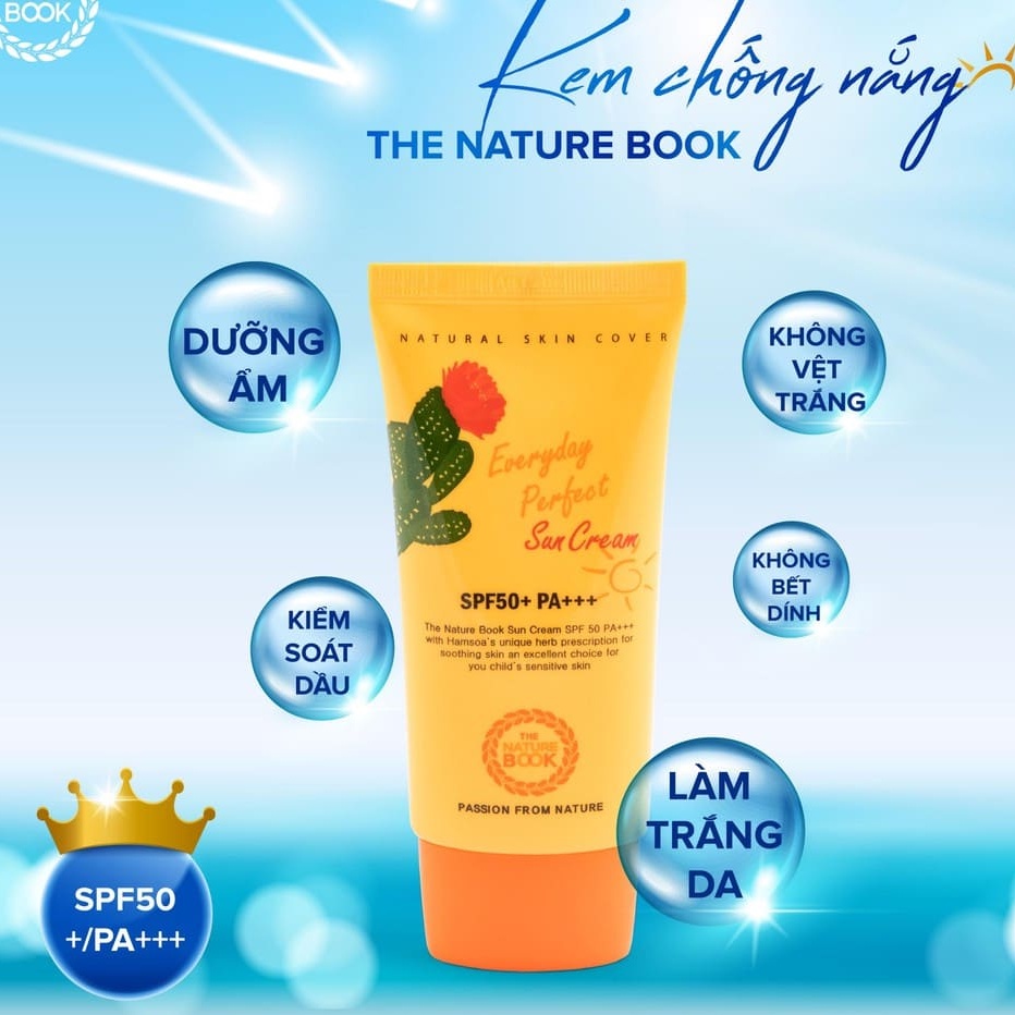 [CHÍNH HÃNG THE NATURE BOOK] KEM CHỐNG NẮNG CỰC MẠNH HẰNG NGÀY - KEM CHỐNG NẮNG EVERYDAY PERFECT SUN CREAM SPF50++