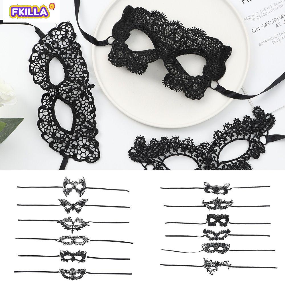 Mặt nạ ren màu đen bảo vệ mắt khi hóa trang cho nữ