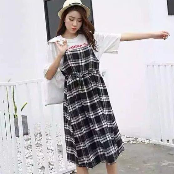 Đầm Yếm Dáng Vuông Thời Trang Trẻ Trung Cho Nữ Tuổi Teen