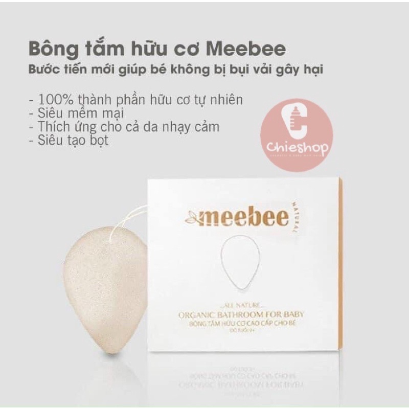 Bông tắm cho bé hữu cơ Meebee cao cấp siêu mềm mại