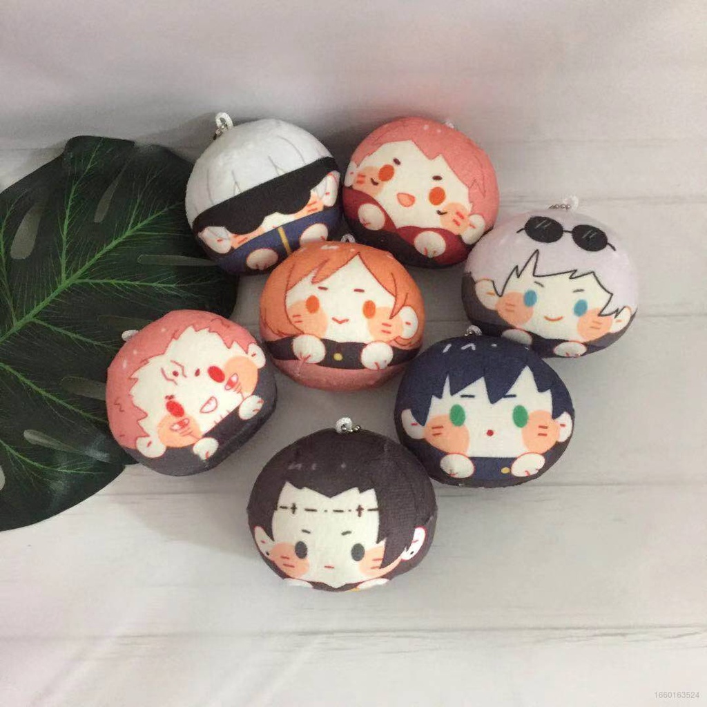 Móc Khóa Hình Thú Nhồi Bông Gojo Satoru Yuji Megum Nobara 10CM Dễ Thương