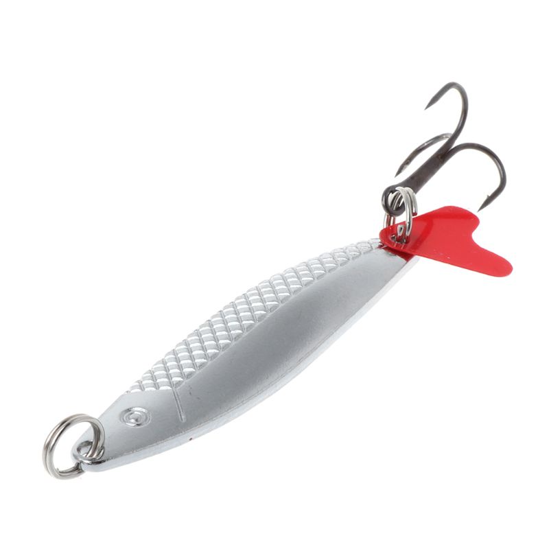 Mồi Câu Cá Nhân Tạo Bằng Kim Loại Cứng Màu Vàng / Bạc Có Móc Câu Tiện Dụng