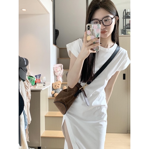 Đầm Dài Tay Cánh Dơi Xẻ Đùi Cao Vải Thun Siêu Xinh