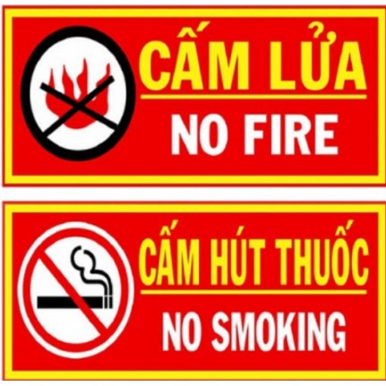 Tiêu lệnh - nội quy PCCC - Cấm lửa - Cấm hút thuốc( Hàng luôn có sẵn).