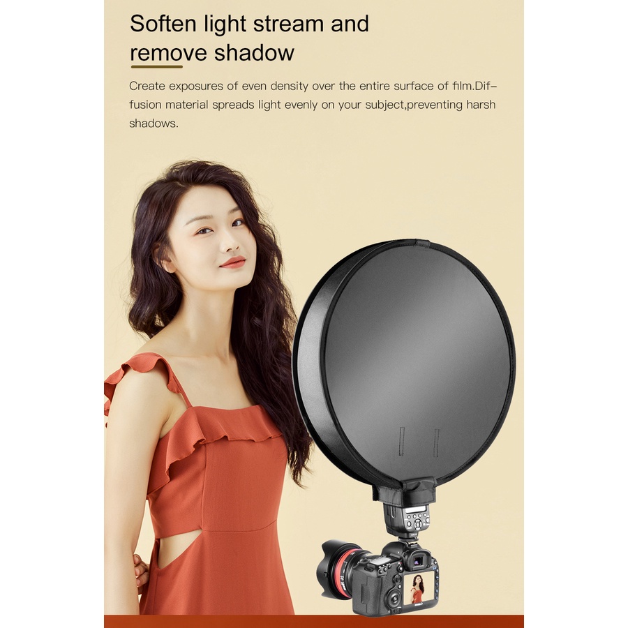 Hộp Tản Sáng Hình Tròn Mini 30cm/40cm Cho Đèn Flash Máy Ảnh Canon Nikon Sony Godox Yongnuo