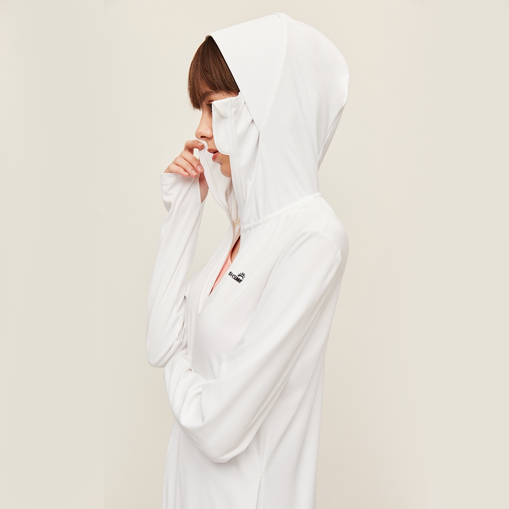 OhSunny Áo khoác chống nắng chống tia UV dáng dài thoáng khí hợp thời trang UPF50+