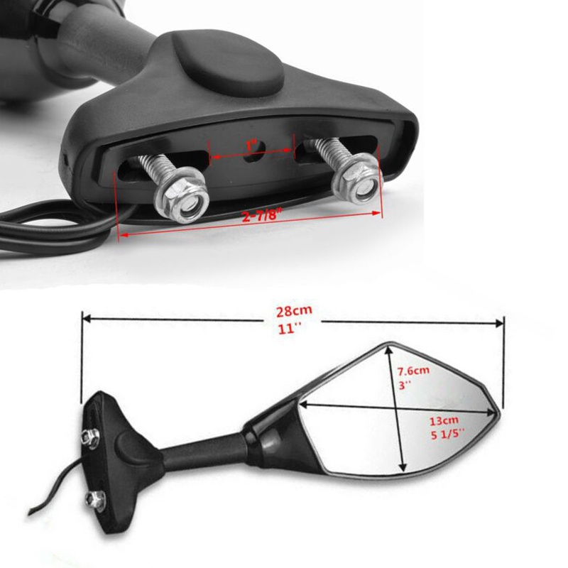 Gương chiếu hậu có đèn LED cho xe máy Yamaha YZF R1 R6 FZ1 FZ6 600R R3